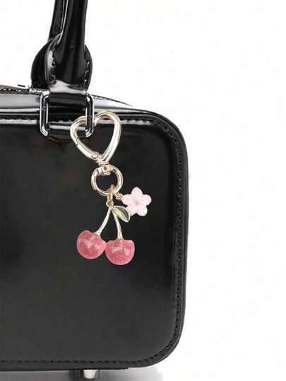 Brelok do torebki, uroczy brelok | Breloczki do torebki, zawieszki do torebki w kształcie wiśni, urocze akcesoria, lśniące zawieszki do torebki dla kobiet - breloki do samochodu, skórzane torebki - dla entuzjastek mody, łatwe mocowanie, zachwycający prezent, idealne na upominki weselne, akcesoria do prezentów z okazji ukończenia szkoły