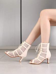 Botas de baile de tacón alto de mujer para interiores de alta gama - Albaricoque - Ver 1