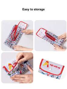 1个可折叠大容量手提袋，拼布格子手提包 - 彩色 - 查看 5