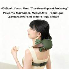 颈部按摩器，无线揉捏式颈部、背部和腿部按摩器，多档速度调节，适用于肩部和腿部，按摩肩部和背部深层组织。是送给父亲或母亲的礼物。也是母亲节、父亲节、生日和圣诞节的理想礼物。 - 綠色 - 查看 3