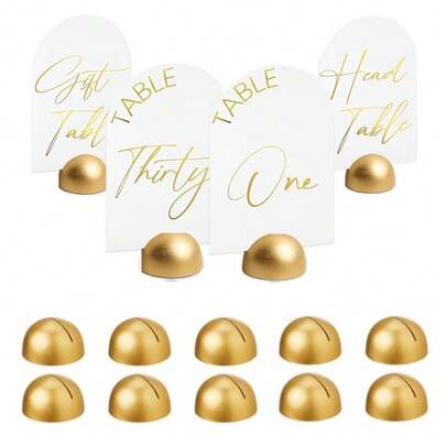 Conjunto de 1/6/12 elegantes porta-cartões de mesa em madeira - Compactos e leves para casamentos, festas e aniversários | Perfeitos para cartões de visita e organização de mesas.