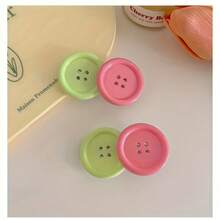 4 Korean-Style Sweet Oval Hair Clips - Candy Color, Durable Plastic, Simple Design For Easy Use, Suitable For Halloween And Daily Hairstyles. Cute Hair Clips, Lively Hair Accessories, Decorative Hair Clips, Inspired By Korean Fashion - 4 chiếc - Xem 3