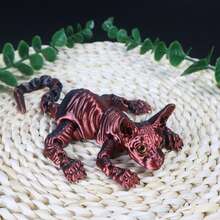 1 件 50 厘米/19.69 英寸 3D 打印巨型狮身人面像猫雕像，无毛猫家居装饰，逼真的仿真眼睛，全身可活动关节，彩虹系列猫装饰，节日装饰礼物，圣诞节，万圣节装饰，猫爱好者的完美礼物 - 彩色 - 查看 49