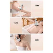 1个可充电1200mAh经络按摩刷，带加热和振动模式，可选择按摩肩部、颈部、腰部，无线刮痧按摩器 - 彩色 - 查看 6