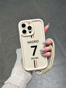 1pc Customized Letter & Number Phone Case With Durable Lanyard, Compatible With IPhone 17/16/15/14/13/12/11, Galaxy S25/S24/S23/S22/A56/A55/A54/A52/A06/A05S/A05, Fashionable, Colorful, Retro, Cute, Simple, Fun, Customizable, Unique, Ideal Gift Idea For Boyfriend, Girlfriend, Family, Friends, Grandparents