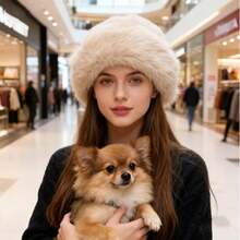 2026Womens Faux Fur Hat Winter Thickened Bucket Hat Warm Faux Fur Hats Plush Mongolian Hats Russian Beret For Women - Coffee - View 7
