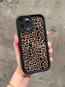 Cute Pink Lily Flower & Leopard Print Matte Anti-Drop Phone Case Compatible With IPhone 11, 12, 13, 14, 15, 16, 13 Pro Max, 16 Plus, XR, 7, 8 Plus, 17 Pro Max, AIR - 款式4(1pc) - 查看 5