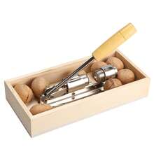 Heavy-Duty Nutcracker With Rectangular Wooden Box, Bowl, Wooden Handle And 4 Picks For Walnut, Pecan And Nut Cookies - Wood Color - View 2