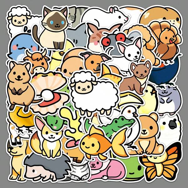 50pcs Perfect Cute Cartoon Stickers, Graffiti Stickers, Reusable Self-Adhesive Labels, Suitable For Scrapbooks, Diaries, Laptops, Car Bumpers, Skateboards, Water Bottles, Computers, Mobile Phones, Christmas Decorations, Room Decorations, Etc