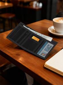 男童/青少年迷彩印花卡包，时尚绿色迷彩设计，男童三折钱包，带现金隔层、信用卡/身份证卡槽、零钱袋，适合男童/青少年/幼童