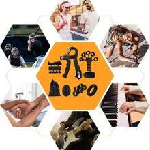 Bộ 7 dụng cụ tập luyện tăng cường sức mạnh cầm nắm di động, dụng cụ tập luyện thể dục tại nhà, văn phòng, phòng tập thể dục cho người lớn và trẻ em, dụng cụ tập luyện cầm nắm chống trượt, có thể điều chỉnh nhiều mức kháng lực, phụ kiện tập thể dục - màu đen - Xem 4