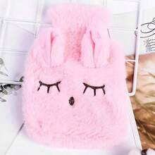 1 Pc Plush Rabbit Hot Water Bottle, Soft And Warm Hot Water Bottle For Winter, Back-To-School Supplies, Halloween, Christmas, Valentine's Day Gift - Multicolor - View 6