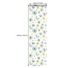 1卷优雅水彩蒲公英花卉自粘壁纸 - 即撕即贴，防水，可移除壁纸贴纸，北欧风格，适用于客厅、卧室、背景墙、橱柜、书架，适合租房者DIY装饰 - 彩色 - 查看 12