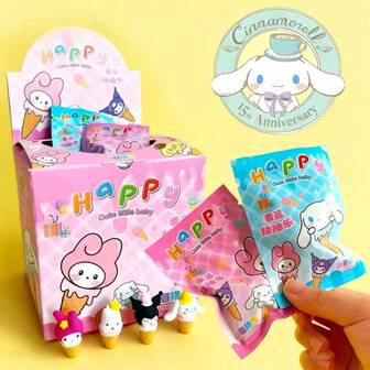  1/5/10/20/32 Pack Sanrio Personalized Creative Eraser Blind Box Blind Bag 3D Removable Assembly Cartoon Ice Cream Eraser Campus School Students Essential Surprise Stationery - Suitable For Holiday Parties Christmas Gifts And Prizes (Random Shipping, Different Surprises Per Bag)