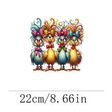 1pc/2pcs/3pcs/4pcs Chicken Cup Thermal Transfer Stickers - Heat Transfer Printing Suitable For DIY Pillows, T-Shirts, Clothing, Canvas Bags, Hoodies, Backpacks, Jeans - Multicolor - View 9