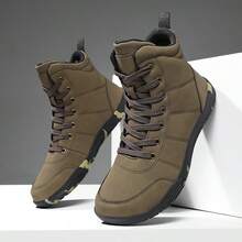 (Couple's Style) Wide-Toe Hiking Boots, Men's Autumn/Winter Outdoor Sports High-Top Shoes/Boots, PU Waterproof Snow Boots, Trekking Boots, Outdoor Camping Adventure Hunting Hiking Boots, Anti-Slip Durable Women Hiking Shoes, Lace-Up Outdoor Sports Shoes Work Boots, Suitable For Autumn/Winter Leather Riding Boots. - Army Green - View 8