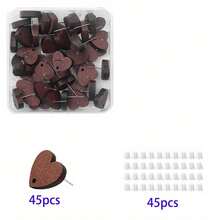 20/100/200pcs Diy Wooden Circle Heart Turtle-Back Leaf-Shaped Earrings Hooks And Connectors For Party Wedding Gift Making