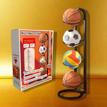 3-Layer White Basketball Storage Rack