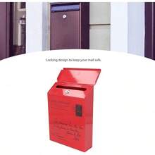 EstiloBuzóN De Hierro, BuzóN Creativo Montado En La Pared Ampliamente Utilizado Cerrado Con 2 Llaves Para El Hogar (Letras PequeñAs En Beige)VersióN Mejorada - Letras minúsculas en rojo - Ver 4