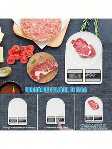 Báscula digital electrónica de cocina multifunción- Opción de tara- Pantalla LCD SF-400-Gramos y onzas (10000g/353oz) para medir con exactitud los ingredientes para cocinar u hornear - Blanco - Ver 3