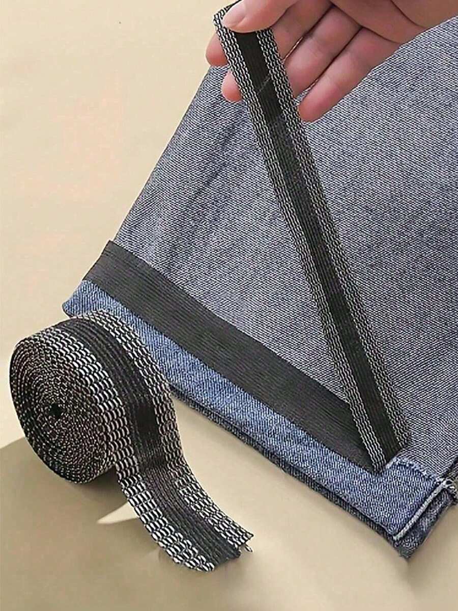 1 rouleau de ruban adhésif pour ourlet de vêtements et pantalons, disponible en plusieurs tailles, longueur ajustable sans couper, convient pour les pantalons, jeans et autres vêtements - Multicolore - Voir 1