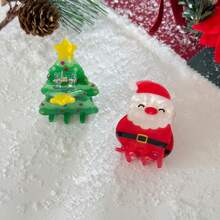 1PC Christmas Sweet And Cute Elk Christmas Tree Clamping Gingerbread Man Hair Clip Santa Claus Holiday Hair Accessories, Christmas Party Gifts - Multicolor - View 8