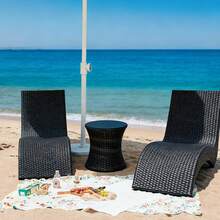 SANAE Adult Outdoor Leisure Beach Chair (Black): Waterproof Material + No Assembly Required, Also Serves As A Recliner For Pool/Balcony/Terrace/Lawn - màu đen - Xem 2