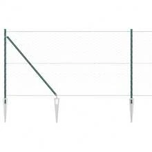 vidaXL 1 X 10 M Grün Beschichteter Stahl Zaun Mit Pfosten - Grau - Übersicht 7