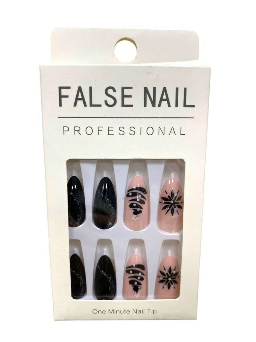 Press On False Nails - Black - View 1