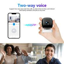 2.4GHz WiFi Wireless Indoor Security Camera, Suitable For Home/Pet Monitoring, Dual-Way Video, Baby/Pet Camera With Smartphone App, Continuous Recording, Nanny Cam For Bedroom, Wireless Home Surveillance System With AI Motion Detection, Two-Way Audio, Night Vision, Alarm, Compatible With Alexa - Multicolor - View 5