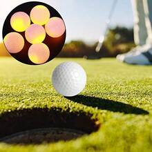 Keenso Pelotas de Golf Luminosas LED de Caucho sintético de 6 Piezas, Atractivas Pelotas de Golf Brillantes para el Entrenamiento Nocturno diurno - Naranja - Ver 5