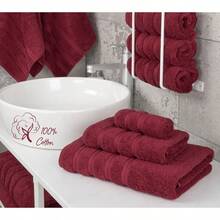 American Soft Linen - Juego de toallas de 3 piezas 1 toalla de baño 1 toalla de mano 1 toalla 600 g/m² 100 % algodón turco para baño juego de toallas rojas burdeos - Rojoburdeos - Ver 2