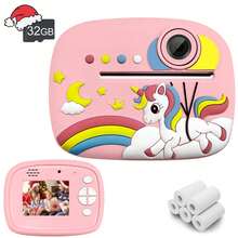 儿童即时打印相机套装,儿童即时打印相机,儿童即时相机,相机套装,适合3-12岁男孩女孩作为圣诞节、生日和新年礼物,相机玩具 - AX3290大小眼 - 查看 19