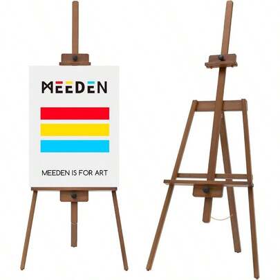 Painting Easel: A Frame Solid Beech Wooden Easel - Artist Easel Stand Painting Holds Canvas To 43 - Walnut