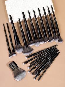 MAANGE 20/21件套专业化妆刷套装，柔软刷毛，便携设计，包含粉底刷、眼影刷、眉刷、遮瑕刷、轮廓刷，旅行化妆刷套装，化妆刷套装，化妆刷工具包，全套化妆工具，化妆刷套装，化妆礼品套装 - 黑色 - 查看 4