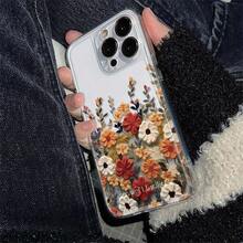 Funda Protectora Transparente - Lujosa Funda de Teléfono de TPU Suave a Prueba de Golpes, Compatible con iPhone 17, 16, 15, 14, 13, 12, 11 Pro Max, 16, 15, 14 Plus, 13, 12 Mini, X, XS Max, XR, 8, 7 Plus, Diseño de Flor Colorida, Protección Diaria para Teléfono, Accesorios de Funda Protectora para Dispositivo, Funda Protectora de TPU para Teléfono, Funda para iPhone, Funda de Diseño Floral, Cubierta con Patrón de Flores, Material de TPU Suave, Cubierta de Alta Calidad, Dueño de Coche Elegante y a la Moda, Entusiasta de Accesorios de Teléfono a la Moda - Colores mixtos - Ver 4