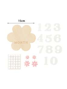 每月里程碑卡片 - 木质每月里程碑圆盘 - 新生儿摄影道具（包含0-9数字），记录宝宝的成长历程 - 公告牌