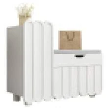 Modern 3-Door Shoe Cabinet With Drawer And Seat Cushion – White – Shoe Cabinets And Shoe Benches – Space-Saving Shoe Cabinets For The Hallway – Stylish Shoe Benches For The Hallway And Entryway - 1 - View 11