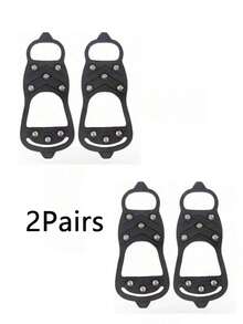 زوج واحد/زوجان من أحذية المشي في الثلج المضادة للانزلاق للخارج، مخالب من الفولاذ المقاوم للصدأ ب- 8 أسنان لتحسين الإمساك بالجليد/الثلج، مخالب مضادة للانزلاق في الشتاء