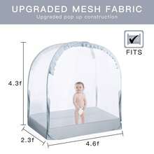 Oaoleer 1PC Crib Tent Crib Net To Keep Baby In, Pop Up Crib Tent Canopy Keep Baby From Climbing Out (55.2" L X 27.6" W X 51.6" H) - Crib Tent - View 4