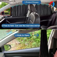 Car Window ShuttersOvege - Persianas para Ventana de Coche 4 Unidades protección Solar Sedosa contra los Rayos UV privacidad con succión magnética Negro-Opaco Delantero y Trasero 4 UnidadesCar Window Shutters - Negro Opaco - Ver 3