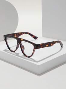 1 Pair Women's Geometric Y2K Fashion Designer Leopard Print Bohemian Glasses, Suitable For Reading, Newspaper, Street Photography, Travel