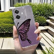 Funda de Teléfono de Sueño de Mariposa Púrpura Compatible con Oppo A3 A3 Pro A3X A16 A17K A18 A38 A40 A55 A57 A57S A58 A60 A76 A77S A78 A79 A80 5G A95 A98 Reno 5 8T 10 11 Pro 12 13F Funda de Teléfono Transparente de Caricatura a Prueba de Golpes Cobertura Completa TPU Funda Protectora Simple de Moda a Prueba de Golpes Carcasa Suave - Colores mixtos - Ver 9