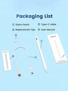 10.2-Inch IPad (10th Gen/10.9-Inch, 2022), IPad Air 4/5/6/M4, IPad A16 (11th Gen, 2025), IPad Air 11-Inch & 13-Inch (M3/M2), IPad Pro 11-Inch/12.9-Inch Compatible Stylus Pen With Anti-Mistouch And Tilt Sensing, 90mAh Battery, Capacitive Stylus For IOS Tablets, White - White - View 8