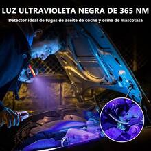 Linterna 4 en 1 con Luz Blanco, Rojo, UV y COB - Portatil, Recargable, Base IPX5 Magnética, para Detectar Orina de Mascotas, Sala de Conferencias, Camping - Rojo - Ver 8