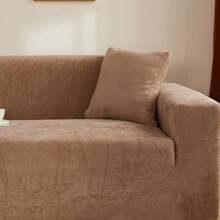 XM-Mirelitho 1PC Soft Plush Sofa Cover, Stretch Full Coverage Couch Slipcover, Washable Anti-Slip Furniture Protector For Living Room All Seasons - Camel - View 6