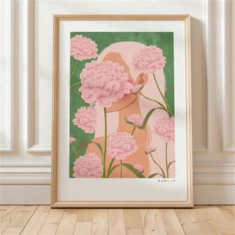 1pc Art Print "Inside Flowers" Illustration By Raissa Oltmanns Posters Canvas Painting Wall Arts Room Home Decoration Unframed