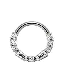 316 Stainless Steel Textured Zirconia Nose Ring Simple Fashion Men And Women Popular Body Piercing Jewelry Suitable For Party Or Gifts For Girls