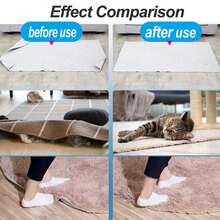 Conjunto de 8 adesivos antiderrapantes reutilizáveis para carpetes, pisos de madeira, pisos cerâmicos e capachos. Mantém o carpete firme no lugar e garante que os cantos fiquem planos.