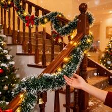 2025 高级户外圣诞装饰花环，绿色圣诞藤蔓，适用于圣诞树装饰，全天候塑料材质，防风防雪，易于悬挂，奢华户外圣诞装饰，圣诞庭院装饰，圣诞派对节日装饰 - 彩色 - 查看 8